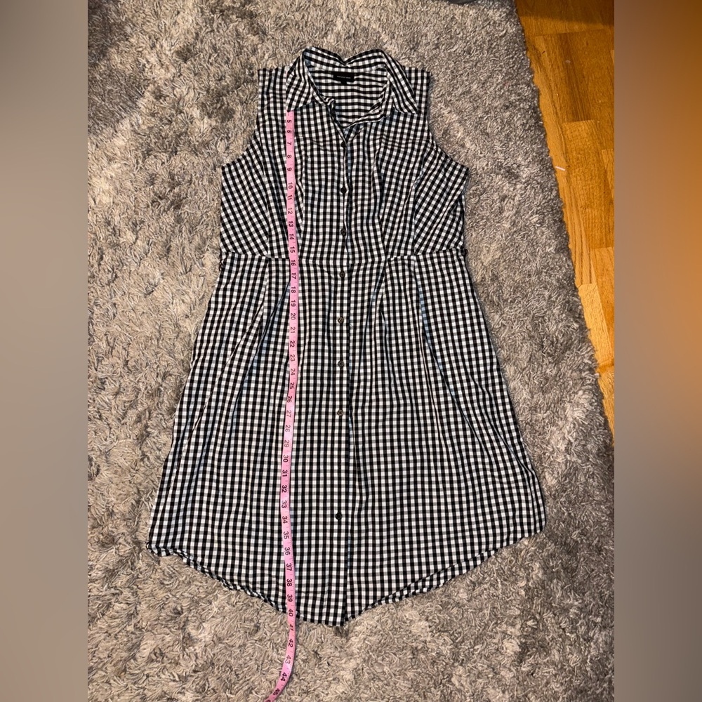 Who What Wear Black White Gingham Sleeveless Button Down Shirt Dress M - Picture 11 of 11